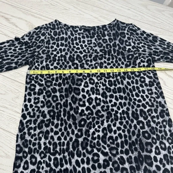 Mario Serrani Black and Gray Animal Print Blouse - Picture 4 of 6